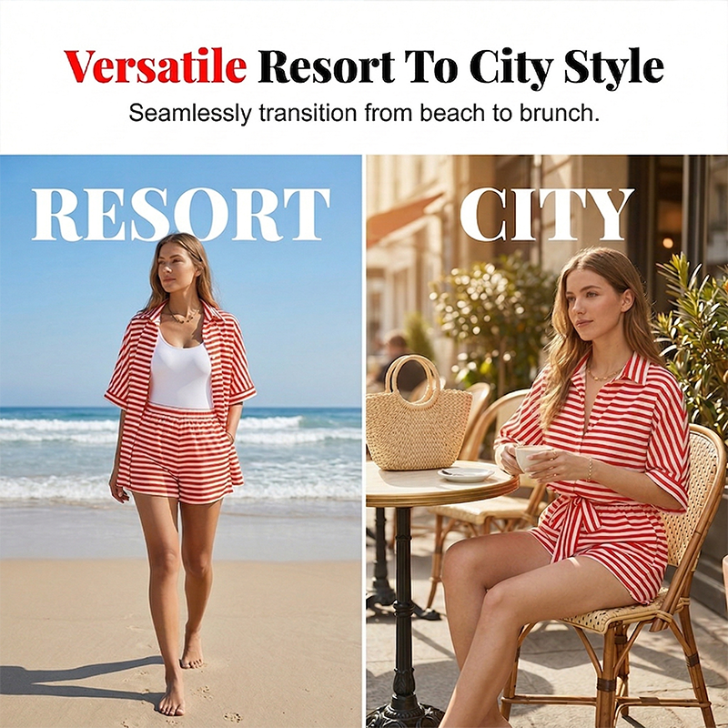 Chic Striped 2-Piece Summer Set