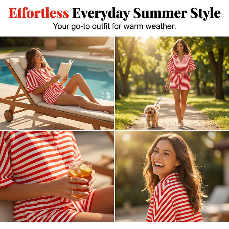Chic Striped 2-Piece Summer Set