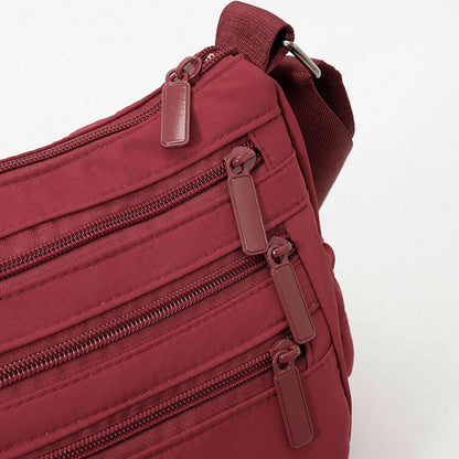 Leichte Nylon-Umhängetasche mit mehreren Fächern