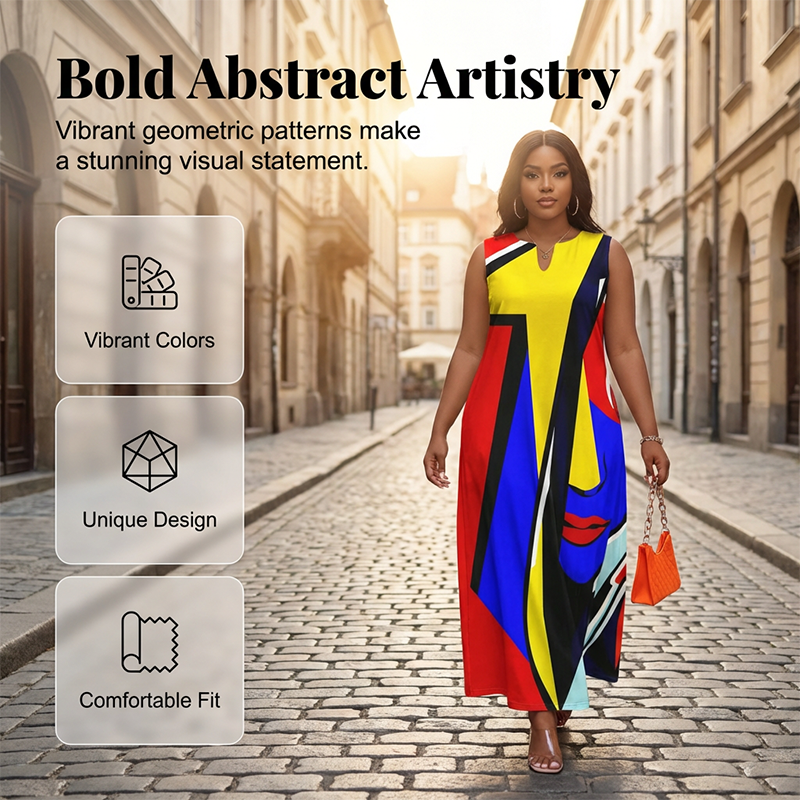 🎨 55% Rabatt! Künstlerisch bedrucktes, lockeres Sommer-Maxikleid – figurfreundlich + einzigartig im Stil + mühelos elegant 💃✨