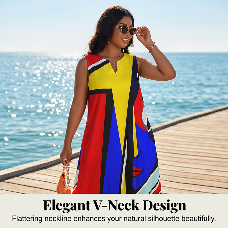 🎨 55% Rabatt! Künstlerisch bedrucktes, lockeres Sommer-Maxikleid – figurfreundlich + einzigartig im Stil + mühelos elegant 💃✨