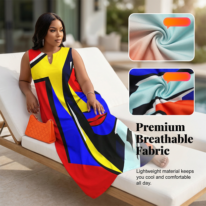 🎨 55% Rabatt! Künstlerisch bedrucktes, lockeres Sommer-Maxikleid – figurfreundlich + einzigartig im Stil + mühelos elegant 💃✨