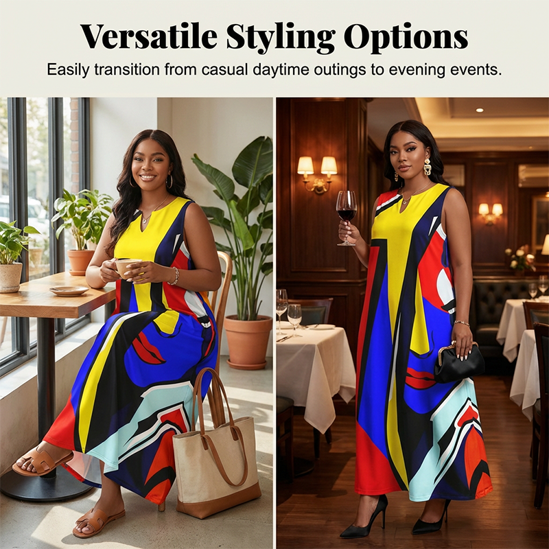 🎨 55% Rabatt! Künstlerisch bedrucktes, lockeres Sommer-Maxikleid – figurfreundlich + einzigartig im Stil + mühelos elegant 💃✨