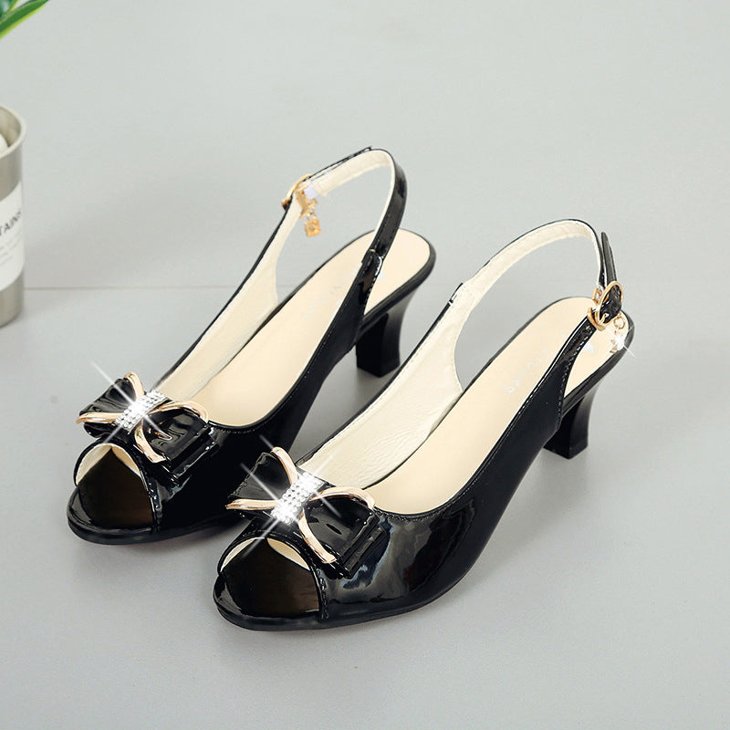 👡50% Rabatt – Elegante Damensandalen | Schleifendetail + PU-Obermaterial, ideal für Sommer & Büro ✨