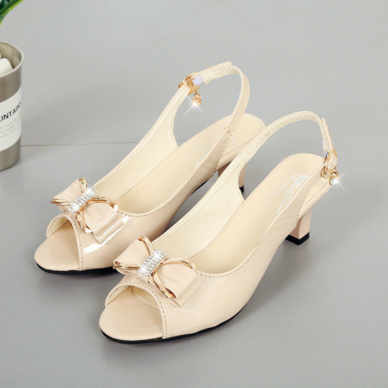 👡50% Rabatt – Elegante Damensandalen | Schleifendetail + PU-Obermaterial, ideal für Sommer & Büro ✨