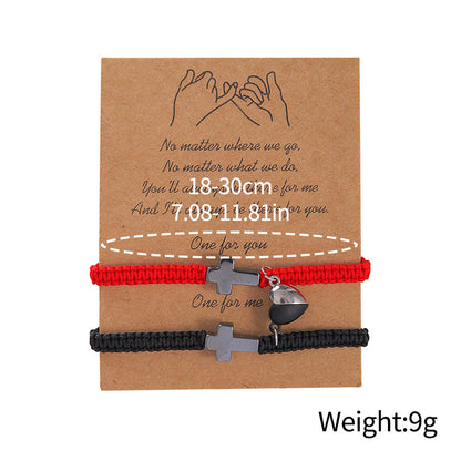 💕Magnetisches Herz-Kreuz-Paararmband-Set 🧲✝️