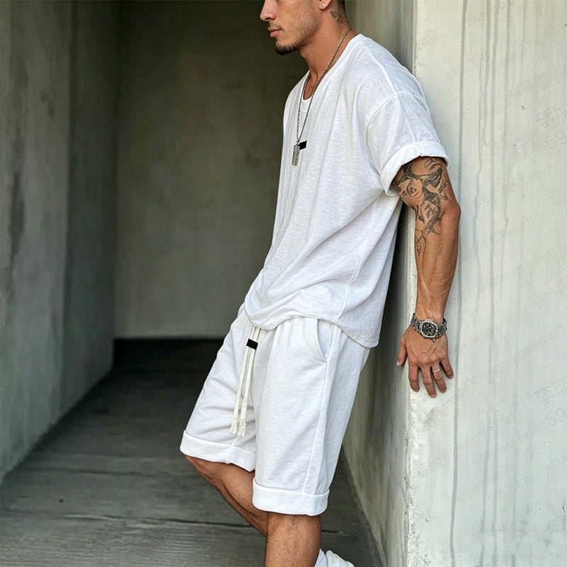 🔥Solange der Vorrat reicht 52 % Rabatt!🎉Herren Freizeit-Set – T-Shirt & Shorts – lässig & bequem👕🩳