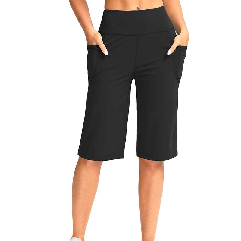 👖 Hoch taillierte Shorts für Büro & Sport | Tiefe Seitentaschen + knielange Länge – perfekt für Arbeit und Yoga gleichermaßen ✨