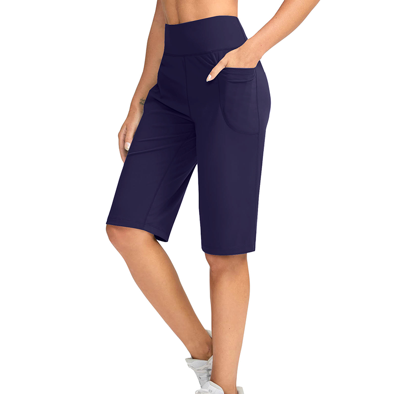 👖 Hoch taillierte Shorts für Büro & Sport | Tiefe Seitentaschen + knielange Länge – perfekt für Arbeit und Yoga gleichermaßen ✨