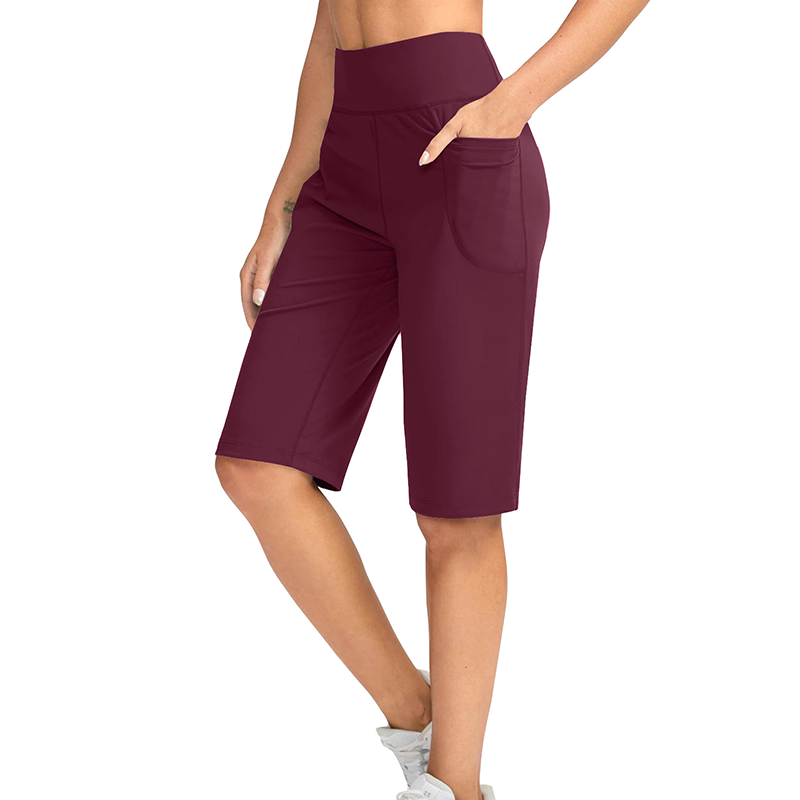 👖 Hoch taillierte Shorts für Büro & Sport | Tiefe Seitentaschen + knielange Länge – perfekt für Arbeit und Yoga gleichermaßen ✨