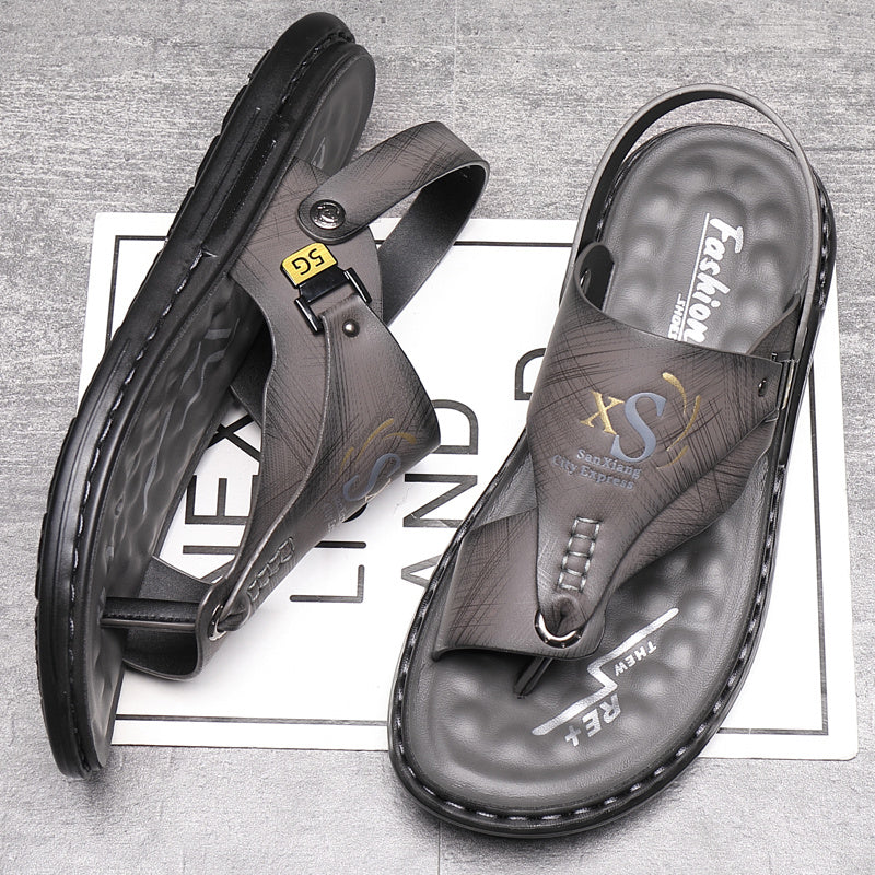 👞50% RABATT! 🌿 Atmungsaktive Outdoor-Sandalen aus Weichem Leder in Übergrößen für Herren – Bequeme Passform, Rutschfeste Sohle & Ideal Für Lange Spaziergänge 🚶‍♂️