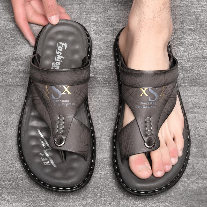 👞50% RABATT! 🌿 Atmungsaktive Outdoor-Sandalen aus Weichem Leder in Übergrößen für Herren – Bequeme Passform, Rutschfeste Sohle & Ideal Für Lange Spaziergänge 🚶‍♂️