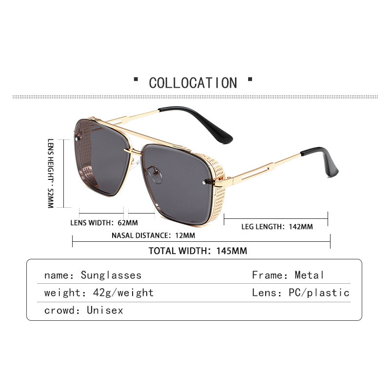📢📢 50 % RABATT !! ⏰Steampunk-Sonnenbrille mit eckigem Rahmen