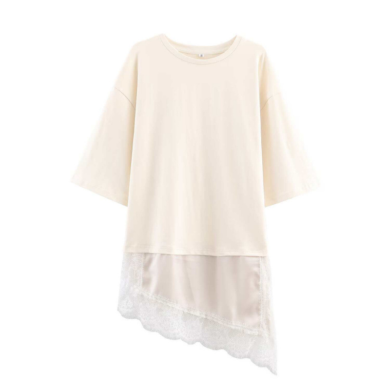 ⏰50% Rabatt!👚2026er Neuheit – Rundhals-Oberteil mit Spitzensaum Asymmetrisches Design, feminin & elegant – perfekt für Freizeit und Dates ✨