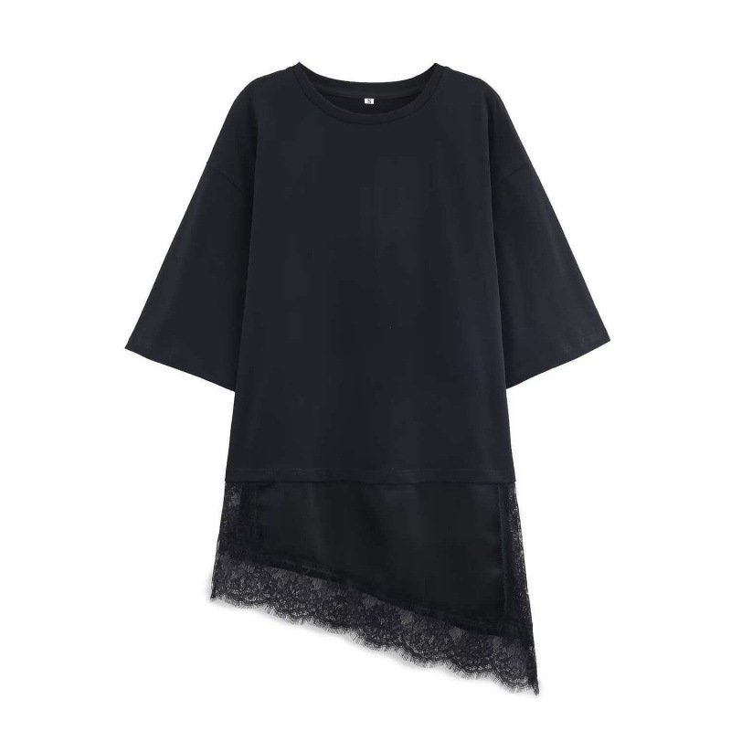 ⏰50% Rabatt!👚2026er Neuheit – Rundhals-Oberteil mit Spitzensaum Asymmetrisches Design, feminin & elegant – perfekt für Freizeit und Dates ✨
