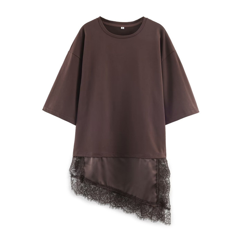 ⏰50% Rabatt!👚2026er Neuheit – Rundhals-Oberteil mit Spitzensaum Asymmetrisches Design, feminin & elegant – perfekt für Freizeit und Dates ✨