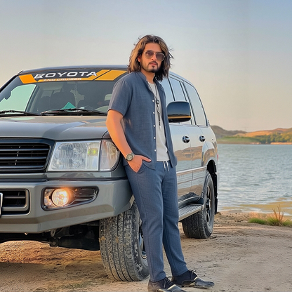 🧵☀️ 50% Sommer-Rabatt | Herren Sommer-Zweiteiler – Leichter Stoff, knitterarm