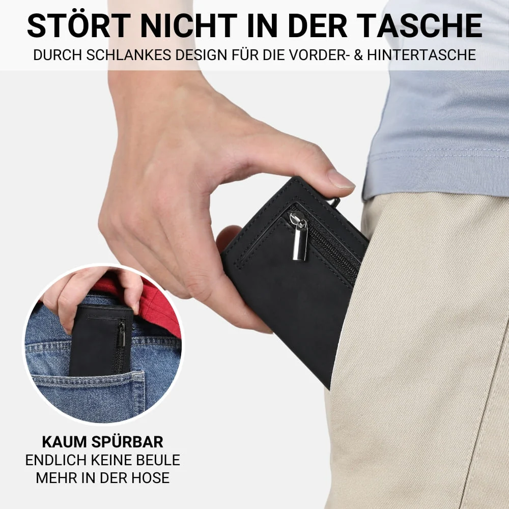 ⏳ 50% Rabatt! 💳 RFID-Blocker Smart Wallet – Kartenwurf mit 1 Klick + Münzfach, ultradünnes Design