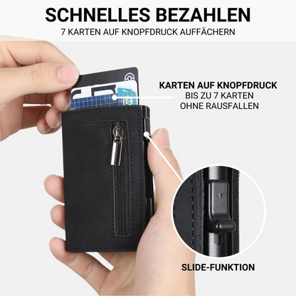 ⏳ 50% Rabatt! 💳 RFID-Blocker Smart Wallet – Kartenwurf mit 1 Klick + Münzfach, ultradünnes Design