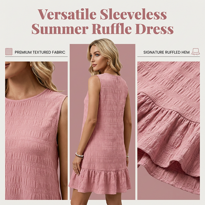 ✨ 50% Rabatt! 💃 Sommerliches, vielseitiges trägerloses Hemdchenkleid mit Rüschensaum – trägerlos, runder Ausschnitt, weich & atmungsaktiv