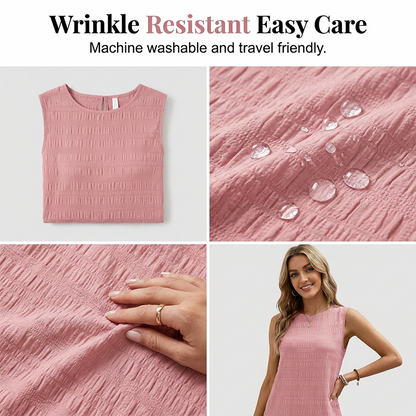✨ 50% Rabatt! 💃 Sommerliches, vielseitiges trägerloses Hemdchenkleid mit Rüschensaum – trägerlos, runder Ausschnitt, weich & atmungsaktiv