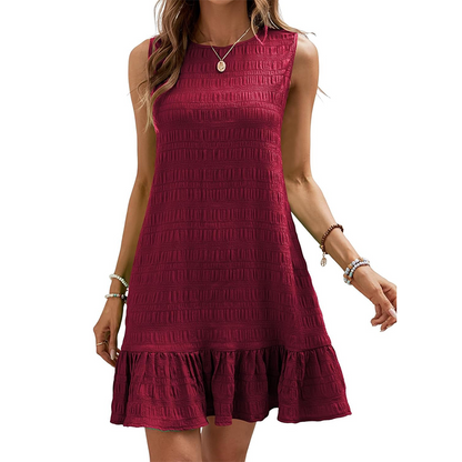 ✨ 50% Rabatt! 💃 Sommerliches, vielseitiges trägerloses Hemdchenkleid mit Rüschensaum – trägerlos, runder Ausschnitt, weich & atmungsaktiv