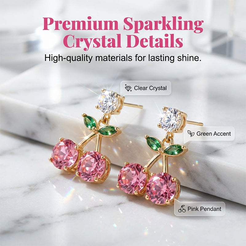 ✨ 【Schmuck-Aktion: 1+1 gratis】🍒 2026 Collector's Edition – Glitzernde Kirsch-Ohrringe mit Kristall