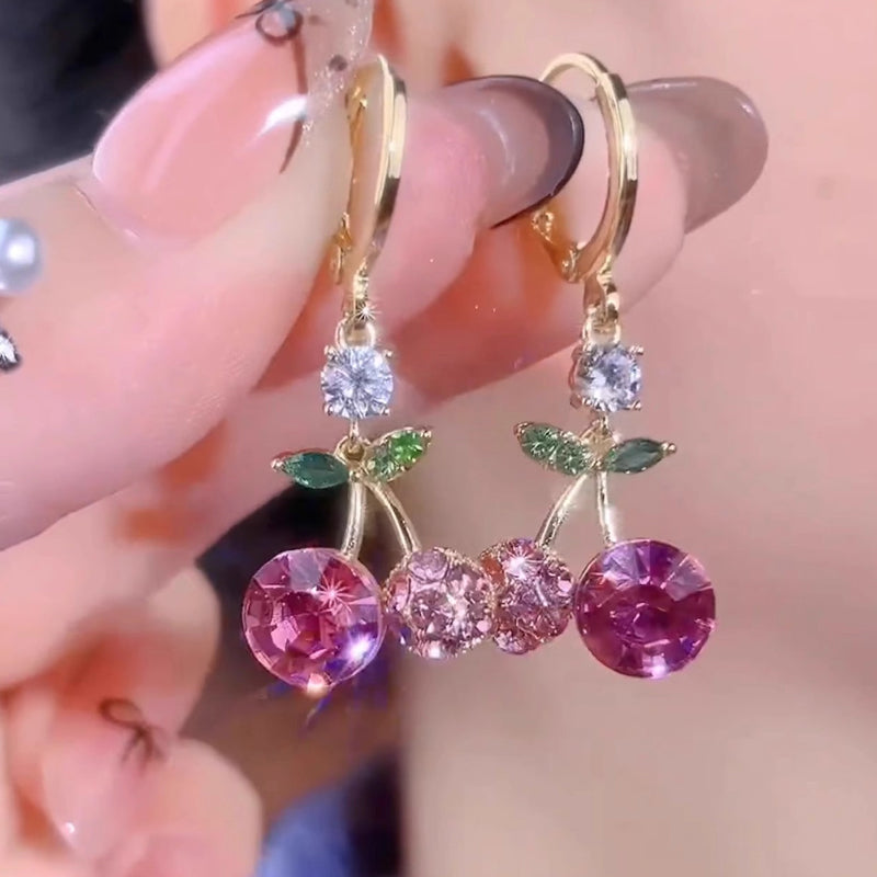 ✨ 【Schmuck-Aktion: 1+1 gratis】🍒 2026 Collector's Edition – Glitzernde Kirsch-Ohrringe mit Kristall
