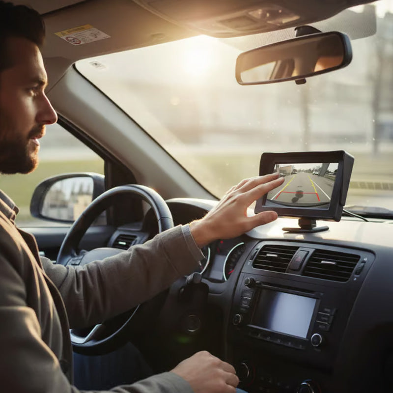 🚗 Automatischer Rückfahrbildschirm – Rückfahrkamera + Unterhaltung | 4,3 Zoll HD-Display | 9V–35V Spannungsbereich 🔋✨