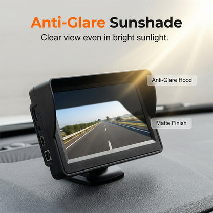 🚗 Automatischer Rückfahrbildschirm – Rückfahrkamera + Unterhaltung | 4,3 Zoll HD-Display | 9V–35V Spannungsbereich 🔋✨