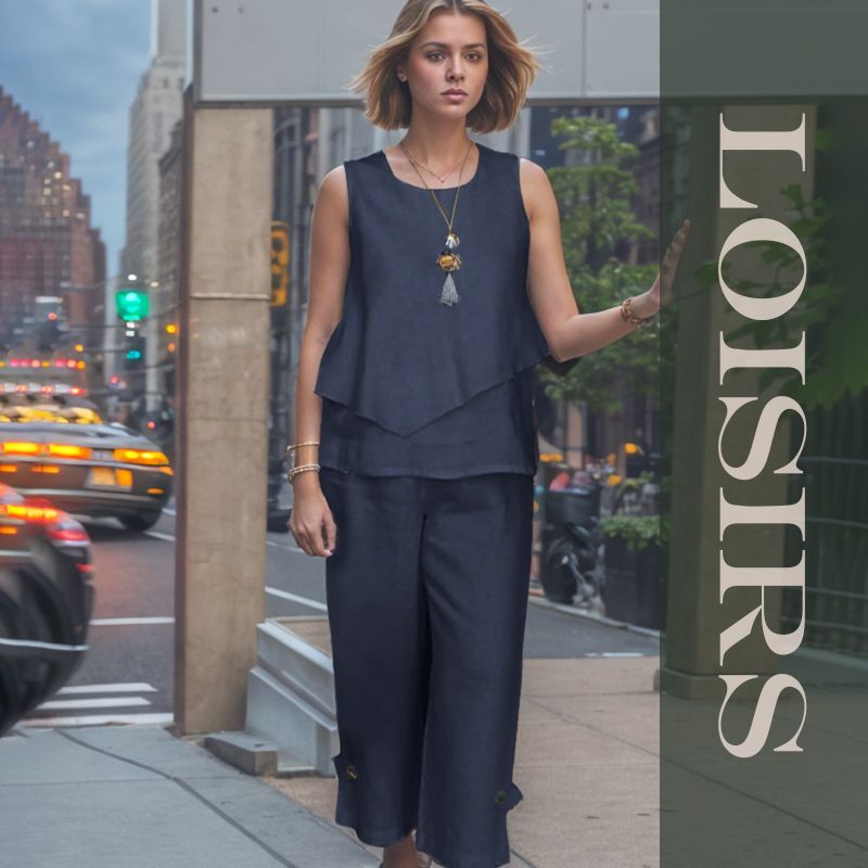 ✨50 % Rabatt! Set mit ärmellosem Oberteil & weiten 7/8-Hosen – Sommer-Zweiteiler | Luftig & elegant, vielseitig & bequem 💨👖