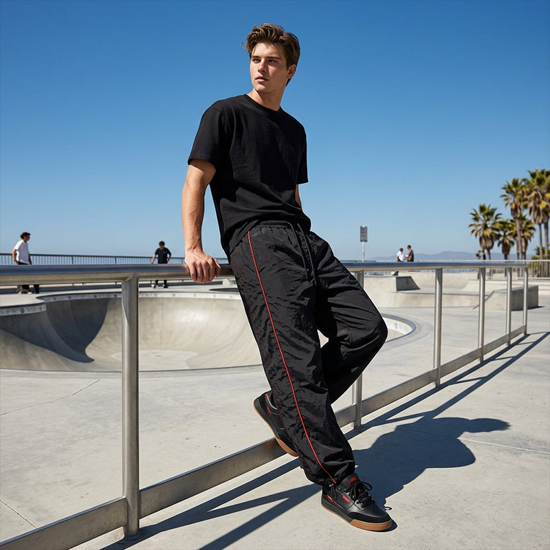👖 JETZT 50% RABATT! 🔥 Retro-Hosen mit breitem Bein und Seitenstreifen – hochtailliert, bequeme Passform und perfekt für einen vintage Streetwear-Look ✨