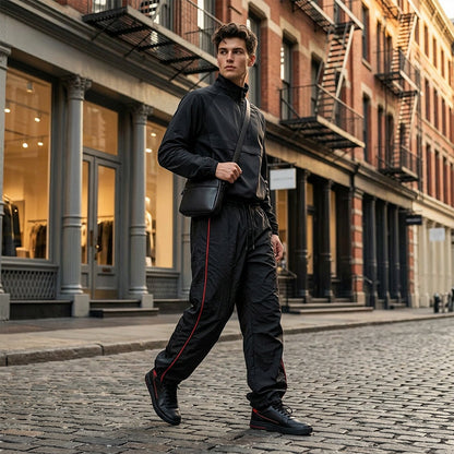 👖 JETZT 50% RABATT! 🔥 Retro-Hosen mit breitem Bein und Seitenstreifen – hochtailliert, bequeme Passform und perfekt für einen vintage Streetwear-Look ✨