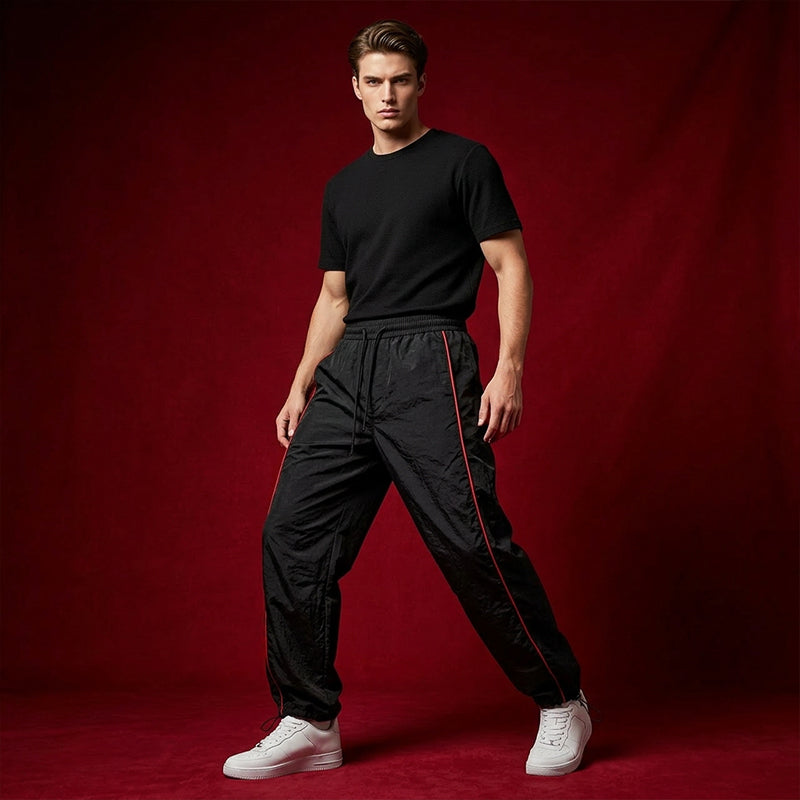 👖 JETZT 50% RABATT! 🔥 Retro-Hosen mit breitem Bein und Seitenstreifen – hochtailliert, bequeme Passform und perfekt für einen vintage Streetwear-Look ✨