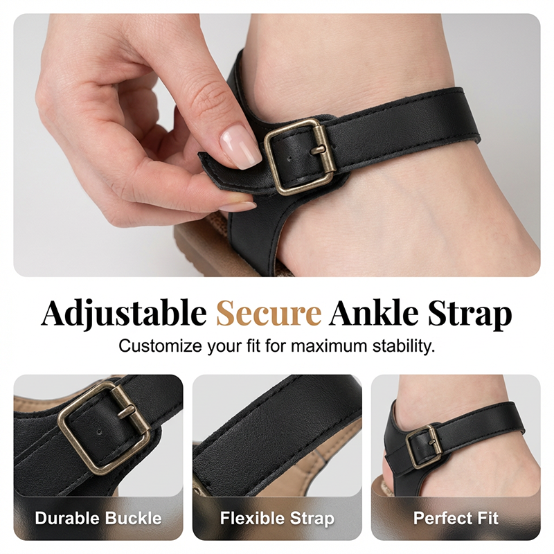 Flache Sandalen aus atmungsaktivem Mesh mit Knöchelriemen