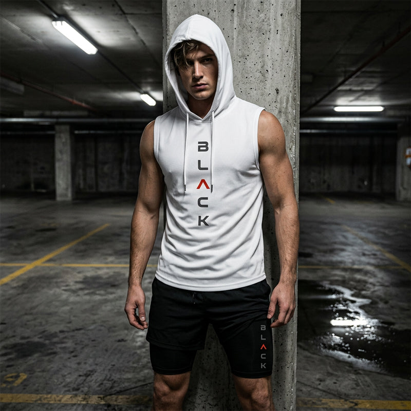 ⌛ Nur noch 1 Woche – 50 % auf alles ⏰Herren Sport-Set – ärmelloses Hoodie & Shorts – atmungsaktiv, schnelltrocknend & bequem 🏃‍♂️💪