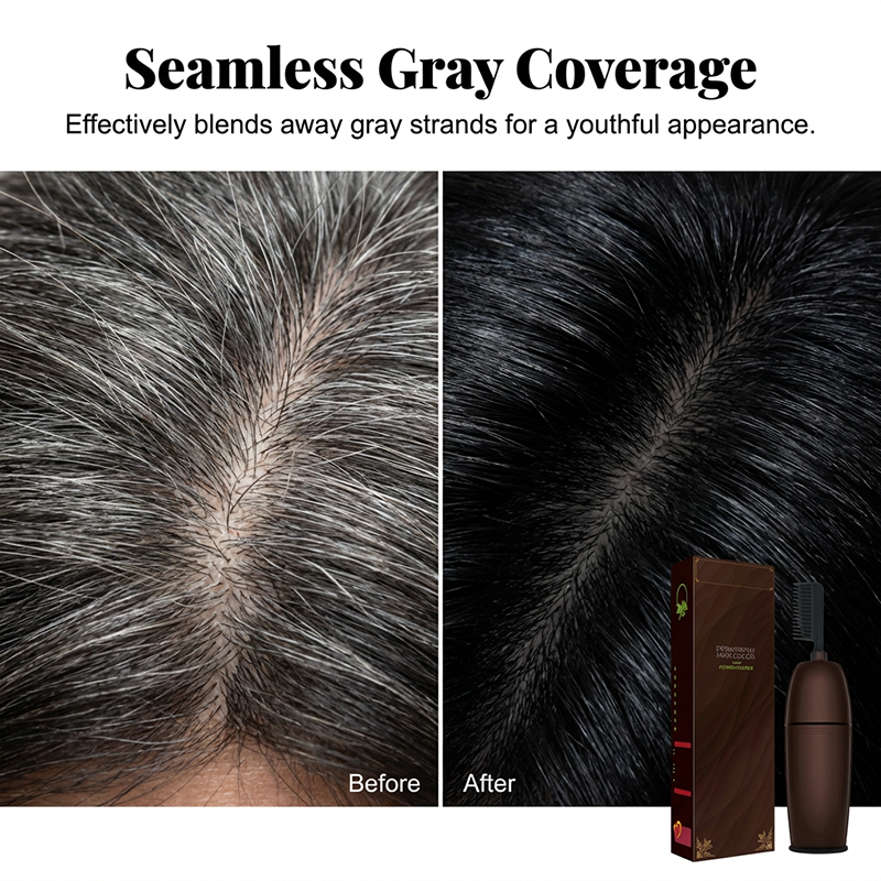 Plant-Extract Gentle Hair Dye for Gray Coverage