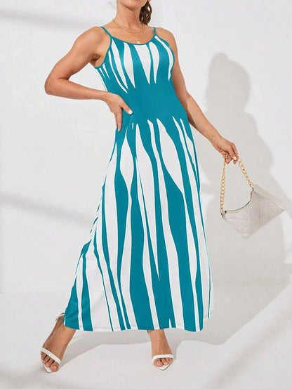 Bedrucktes Maxikleid mit Spaghettiträgern