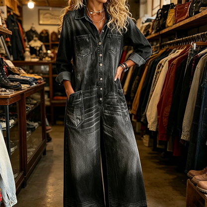 👖Lässiger Damen-Jumpsuit aus Denim mit langen Ärmeln ✈Versandkostenfrei