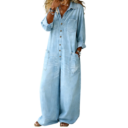 👖Lässiger Damen-Jumpsuit aus Denim mit langen Ärmeln ✈Versandkostenfrei