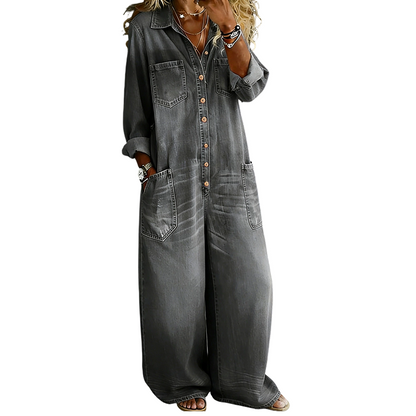 👖Lässiger Damen-Jumpsuit aus Denim mit langen Ärmeln ✈Versandkostenfrei