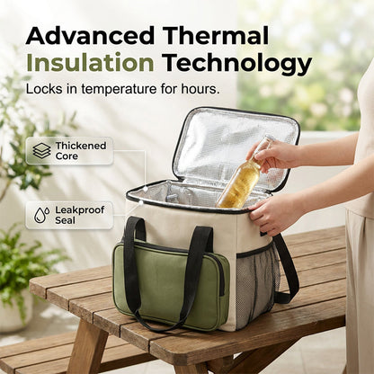 Isolierte Kühltasche mit großem Fassungsvermögen für Picknicks und Outdoor-Aktivitäten